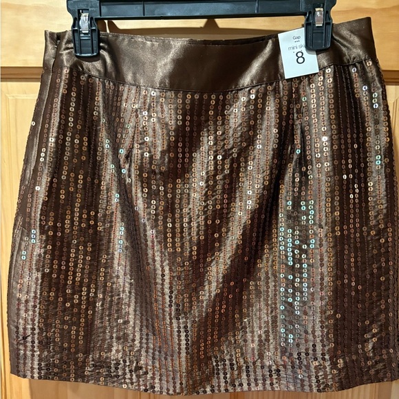 Gap Sequin Brown mini Skirt size 8 women’s NWT - Picture 3 of 12